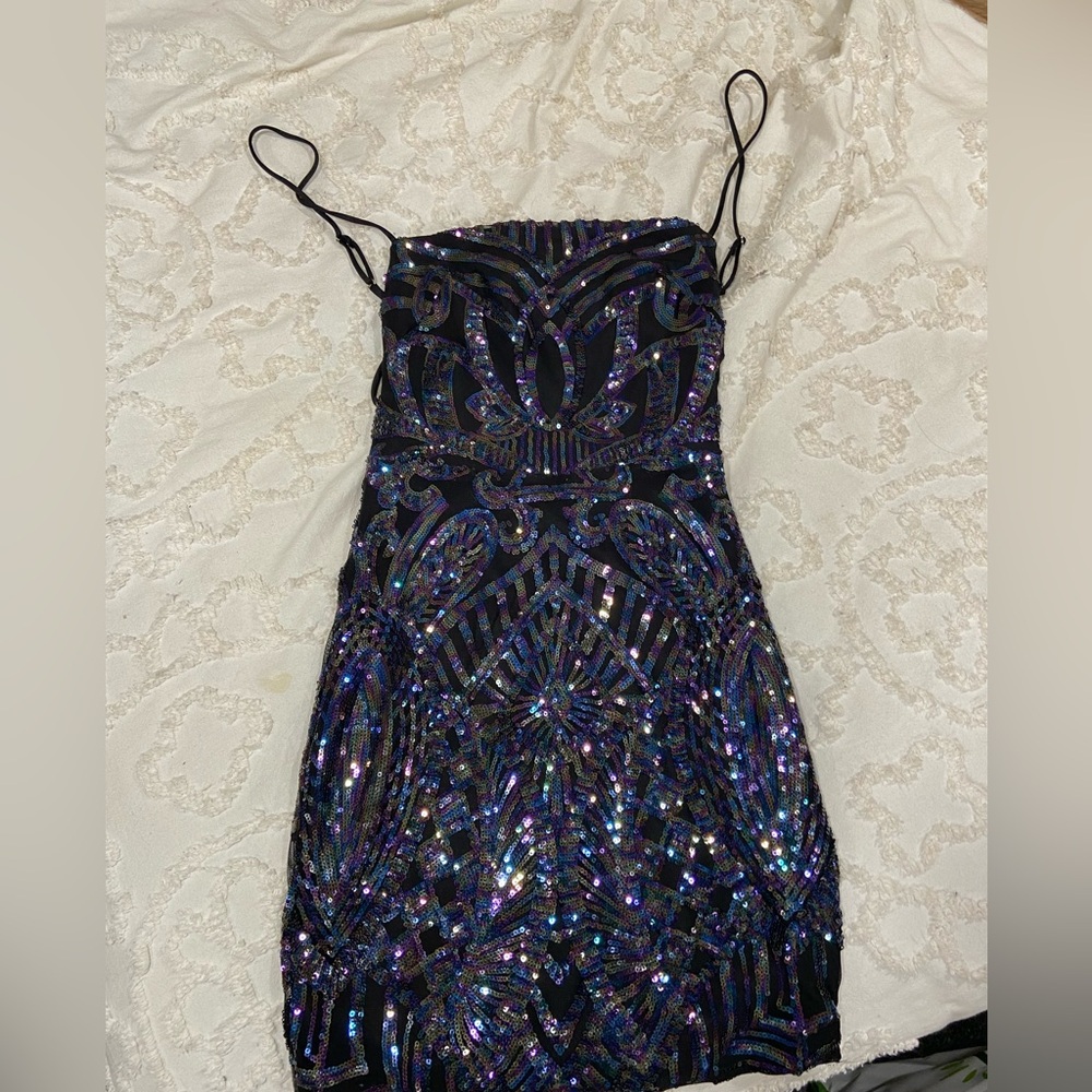 Elegant Black Sequin Dress